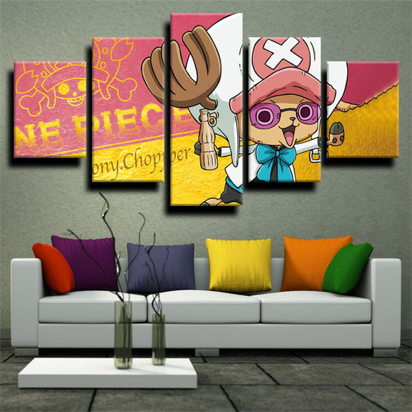custom 5 piece canvas prints One Piece Tony Tony Chopper room decor-1200 (3)