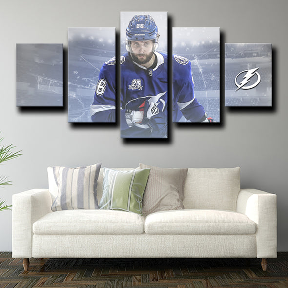 custom 5 piece canvas prints Tampa Bay Lightning Kucherov wall picture-1218 (3)