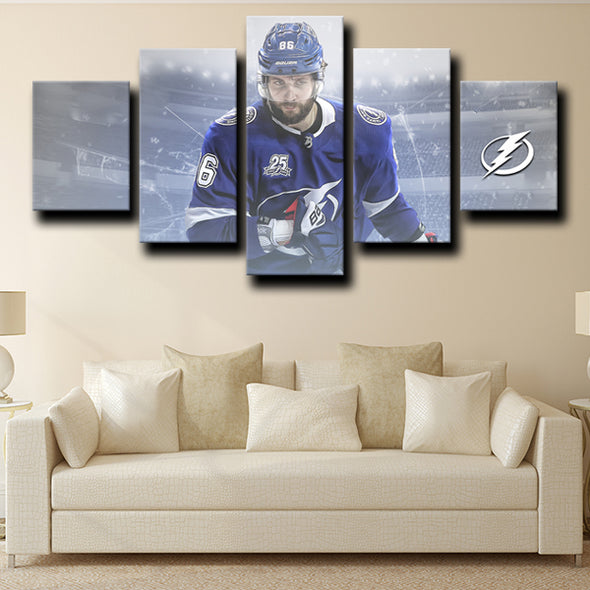 custom 5 piece canvas prints Tampa Bay Lightning Kucherov wall picture-1218 (4)