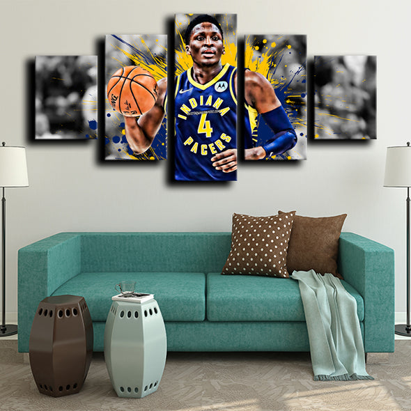 custom 5 piece canvas wall art prints Pacers Oladipo decor picture-1219 (1)