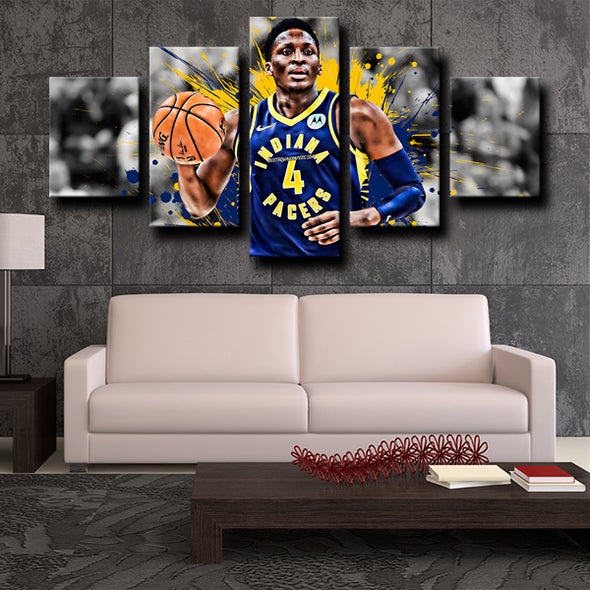 custom 5 piece canvas wall art prints Pacers Oladipo decor picture-1219 (2)