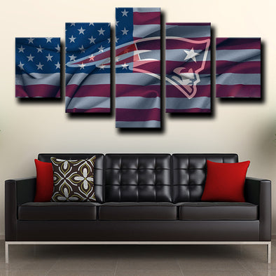  custom 5 piece canvas wall art prints Patriots logo crest decor picture-1214 (1)