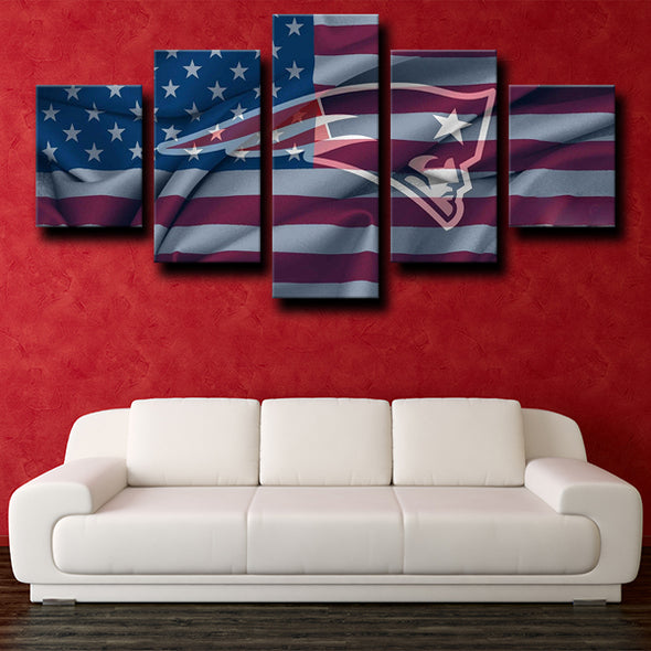  custom 5 piece canvas wall art prints Patriots logo crest decor picture-1214 (2)