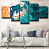 custom 5 piece wall art prints Miami Dolphins logo wall picture-1223 (1)