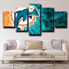 custom 5 piece wall art prints Miami Dolphins logo wall picture-1223 (3)