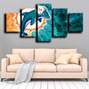 custom 5 piece wall art prints Miami Dolphins logo wall picture-1223 (4)