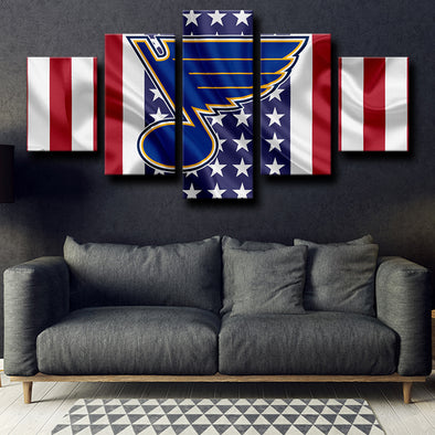 custom 5 piece wall art prints St. Louis Blues Logo decor picture-1212 (1)