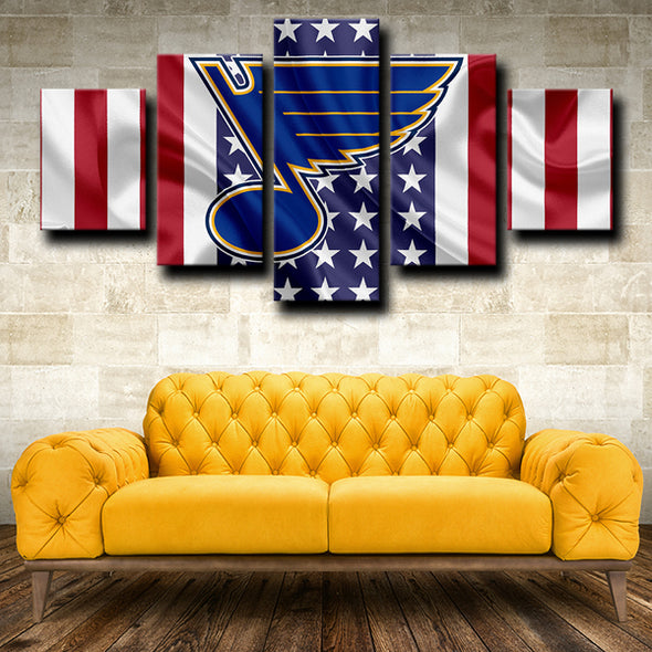 custom 5 piece wall art prints St. Louis Blues Logo decor picture-1212 (2)