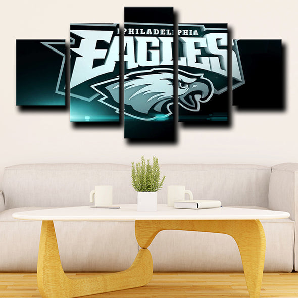 custom canvas 5 piece art prints Eagles logo badge wall decor-1225 (2)