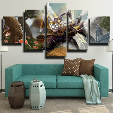 custom five panel wall art League Of Legends Master Yi home decor-1200 (1)