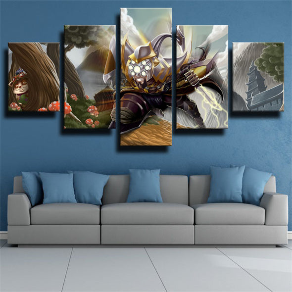 custom five panel wall art League Of Legends Master Yi home decor-1200 (3)