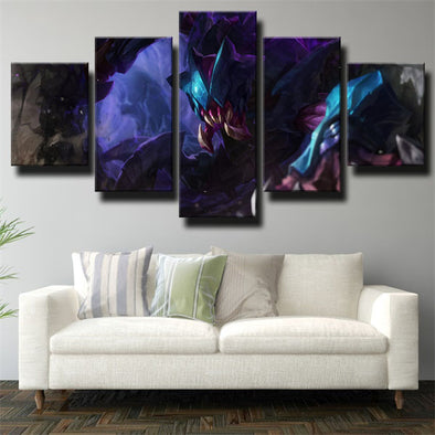 custom five panel wall art League of Legends Rek'Sai home decor-1200 (1)