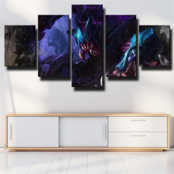 custom five panel wall art League of Legends Rek'Sai home decor-1200 (2)