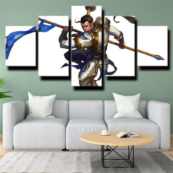 custom five panel wall art League of Legends Xin Zhao home decor-1200 (1)
