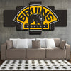 custom five panel canvas prints Boston Bruins badge live room decor-44 (3)