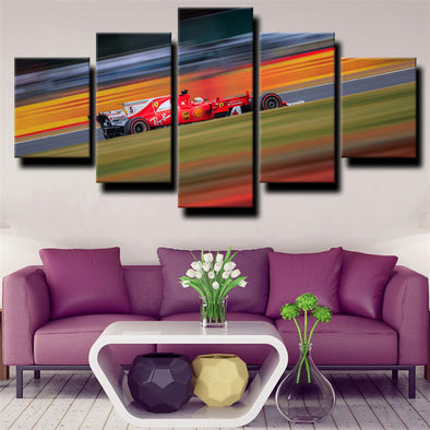 five panel canvas art framed prints Formula 1 Car Ferrari wall decor-1200 (1)