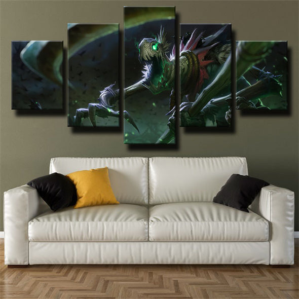 five panel canvas art framed prints LOL Fiddlesticks live room decor-1200 (3)