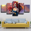 five panel canvas art framed prints LOL Katarina live room decor-1200 (1)