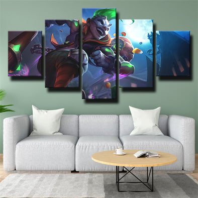 five panel canvas art framed prints League Legends Ekko home decor-1200 (1)