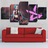 five panel canvas art framed prints League Of Legends Jinx  picture-1200 (1)