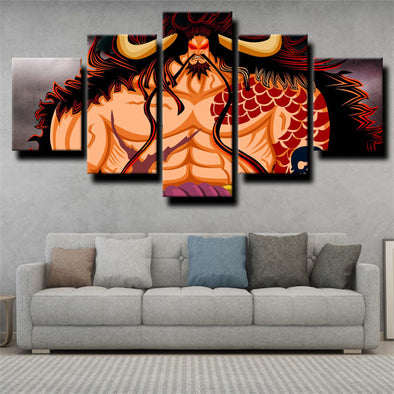 five panel canvas art framed prints One Piece Kaido wall picture-1200(1)