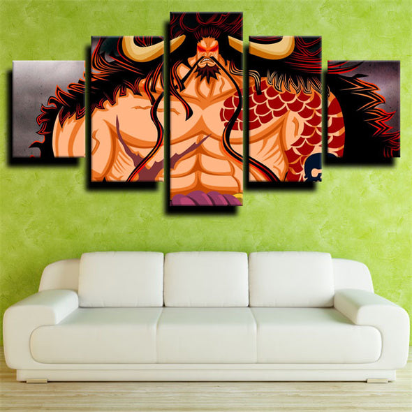 five panel canvas art framed prints One Piece Kaido wall picture-1200(2)