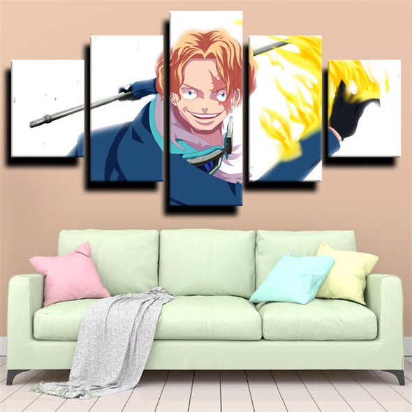five panel canvas art framed prints One Piece Sabo home decor-1200 (3)