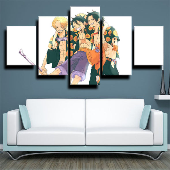 five panel canvas art framed prints One Piece Sabo wall picture-1200 (2)