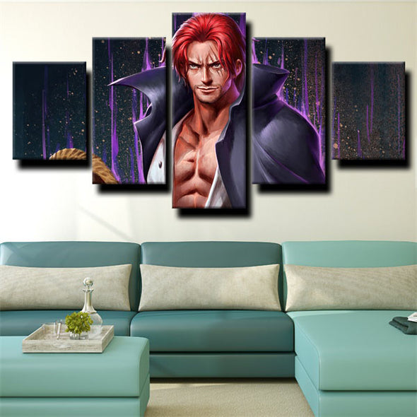 five panel canvas art framed prints One Piece Shanks wall picture-1200 (2)