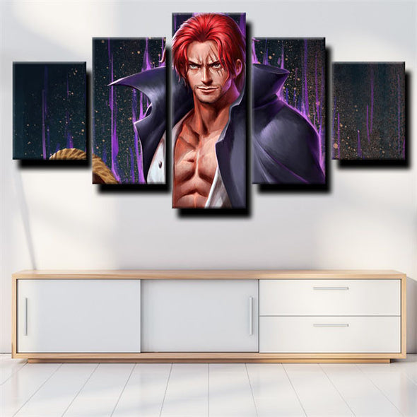 five panel canvas art framed prints One Piece Shanks wall picture-1200 (3)
