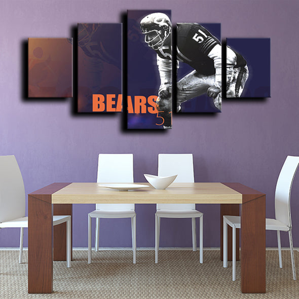 five panel canvas prints Chicago Bears Linebacker wall picture-1224 (1)