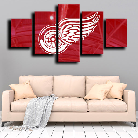 five panel canvas prints Detroit Red Wings Logo Red wall picture-1216 (2)