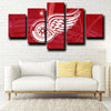 five panel canvas prints Detroit Red Wings Logo Red wall picture-1216 (3)