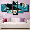 five panel canvas prints San Jose Sharks Logo wall picture-1208 (4)