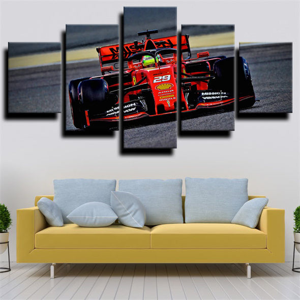 five panel modern art framed print Formula 1 Car Ferrari decor picture-1200(1)