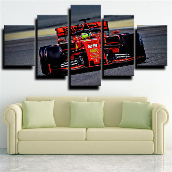 five panel modern art framed print Formula 1 Car Ferrari decor picture-1200(2)