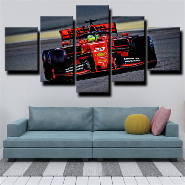 five panel modern art framed print Formula 1 Car Ferrari decor picture-1200(3)