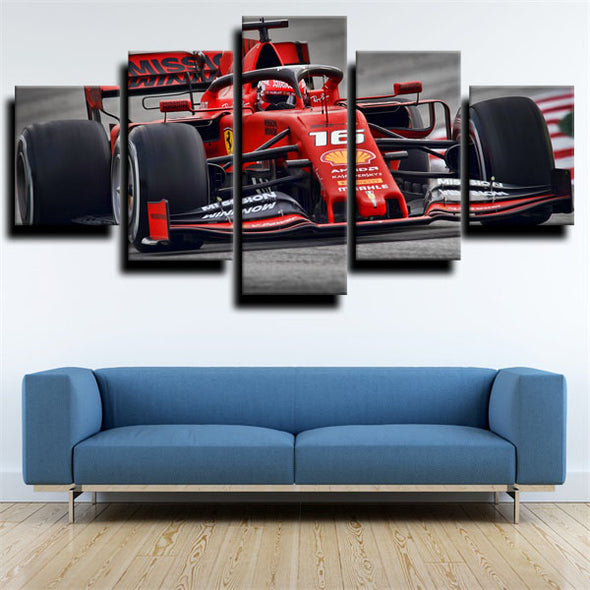 five panel modern art framed print Formula 1 Car Ferrari home decor-1200 (2)
