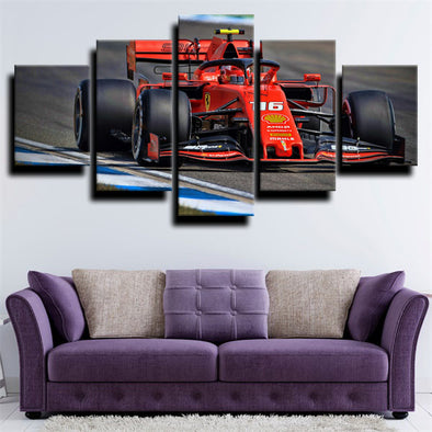 five panel modern art framed print Formula 1 Car Ferrari wall decor-1200 (1)