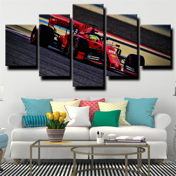 five panel modern art framed print Formula 1 Car Ferrari wall picture-1200 (2)
