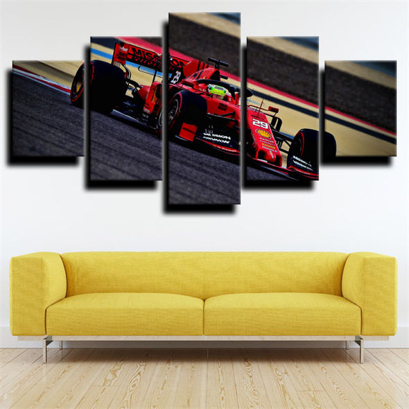 five panel modern art framed print Formula 1 Car Ferrari wall picture-1200 (3)