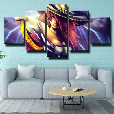 five panel modern art framed print LOL Miss Fortune wall decor-1200 (1)