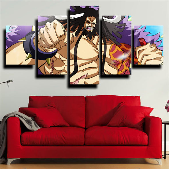 five panel modern art framed print One Piece Kaido home decor-1200 (3)