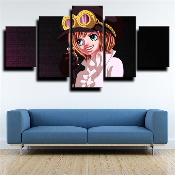 five panel modern art framed print One Piece Kaido live room decor-1200(1)