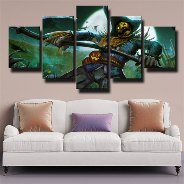 five panel wall art canvas prints LOL Fiddlesticks decor picture-1200 (2)