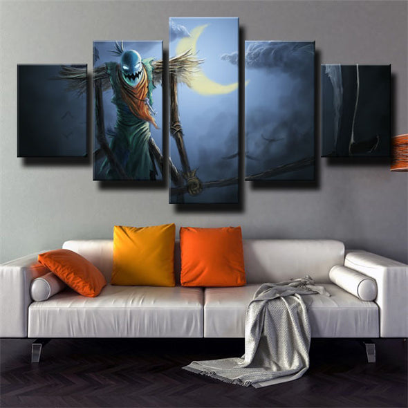 five panel wall art canvas prints LOL Fiddlesticks home picture-1200 (2)