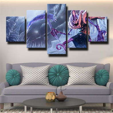 five panel wall art canvas prints LOL Fiddlesticks live room decor-1200 (1)
