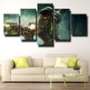 five panel wall art canvas prints LOL Gangplank live room decor-1200 (2)