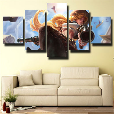 five panel wall art canvas prints LOL Miss Fortune decor picture-1200 (1)