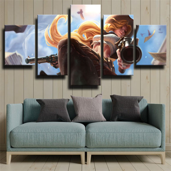 five panel wall art canvas prints LOL Miss Fortune decor picture-1200 (2)